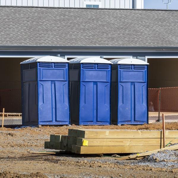Heavy-duty construction site porta potty in Plymouth, Massachusetts